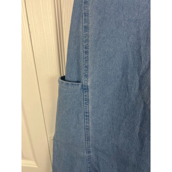 Misslook Denim Maxi Dress XL (Runs L) Sleeveless Blue Jean Dress Minimal Pockets - Picture 5 of 8